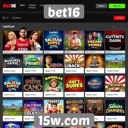 A variedade de jogos disponíveis na bet16